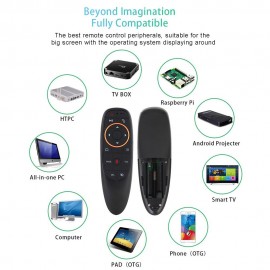 G10 2.4GHz Wireless Remote Control with USB Receiver Voice Control for Android TV Box PC Laptop Notebook Smart TV Black