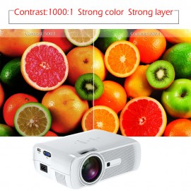 BL-80 Mini LED Projector 1000 Lumens 1080P Contrast Ratio 1000:1  HD AV TV Port -EU Plug