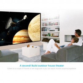 H120 120'' Portable Projector Screen HD 16:9 White 120 Inch Diagonal Projection Screen Foldable Home Theater for Wall Projection Indoors Outdoors