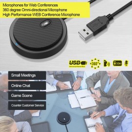 UM02 USB Omni-directional Condenser Microphone Mic for Meeting Business Conference Computer Desktop Laptop PC Voice Chat Video Games Live Broadcast Sound Pick-up