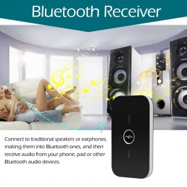 B6 2 in 1 Bluetooth Transmitter & Receiver Wireless A2DP Bluetooth Audio Adapter Portable Audio Player Aux 3.5mm Black