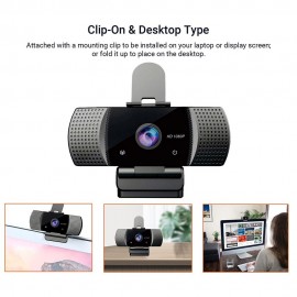 Full HD 1080P Wide Angle USB Webcam USB2.0 Drive-Free With Mic Web Cam Laptop Online Teching Conference  Live Streaming Video Calling Web Cameras Anti Peeping Webcame