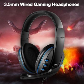 3.5mm Wired Gaming Headphones Over Ear Game Headset Noise Canceling Earphone with Microphone Volume Control for PC Laptop Smart Phone