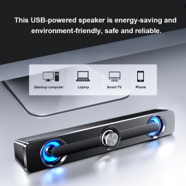 SADA V-111 Computer Speaker USB Wired Powerful  Bar Stereo Subwoofer Bass Speaker Surround Sound Box for PC Laptop Phone Tablet MP3 MP4