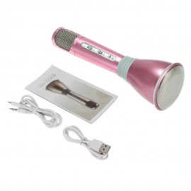 K068 Mini Wireless Condenser Microphone Karaoke Player Pink
