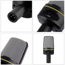 Desktop Microphone with Tripod Professional Podcast Studio Microphone For Laptop/PC (3.5mm Jack/2.1M-Cable) For Recording Vocals & Acoustic Instruments