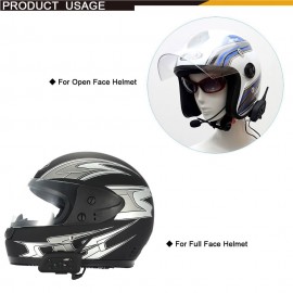 V6-1200 Motorcycle Bluetooth Headset / Intercom 1200M Hands-free Interphone Helmet Headset Black for Six Motorcycle Riders