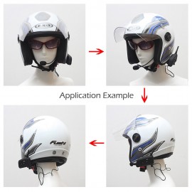2 Sets V6-1200 Motorcycle Bluetooth Headset / Intercom 1200M Range Hands-free Interphone Helmet Headset Black for Six Motorcycle Riders US Plug