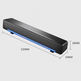 SADA V-196 USB Wired Computer Speaker Bar Stereo Subwoofer Powerful Music Player Bass Surround Sound Box 3.5mm Audio Input for PC Laptop Smartphone Tablet MP3 MP4