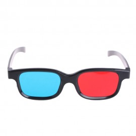 Universal 3D Glasses Black Frame Red Blue Eyeglasses Cyan Anaglyph 0.2mm ABS Glasses For Movie Game DVD