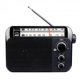 Retekess TR604 AM / FM Radio for the Elderly Two Band Radio Portable Handle Battery & AC Powered Black