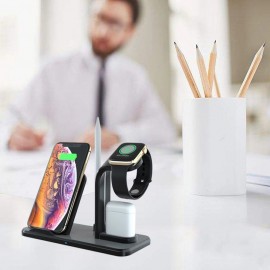 Split 3 in 1 Wire-less Chargers Fast Chargings Multi-function Dock Mount Stand Mobile Phone Holder Compatible for Smart Phone iOS Watch Headset